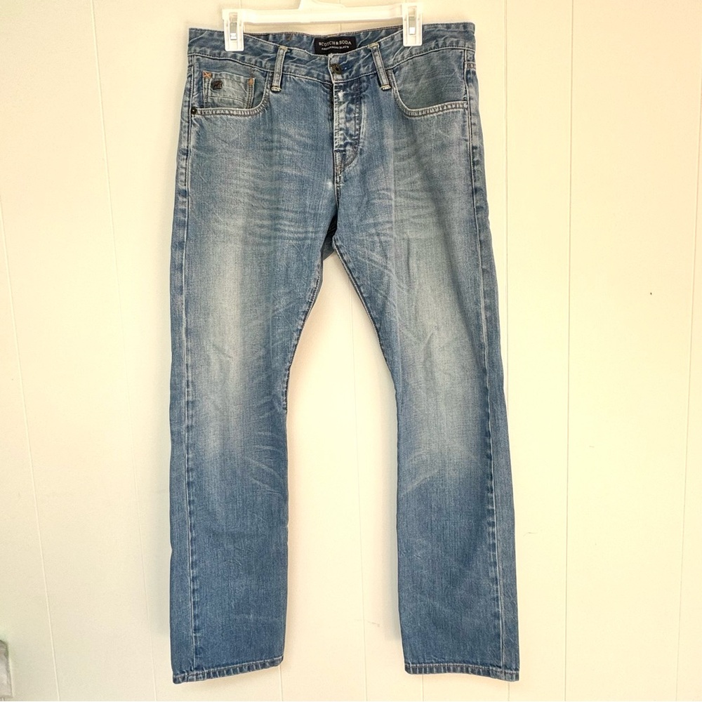 Scotch & Soda Ralston Straight Leg Blue Jeans Pants 33 / 32 Men’s
